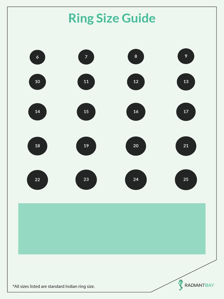 Ring Size Guide All Sizes Listed Are Standard Indian Ring Size PDF