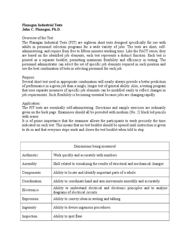 flanagan-industrial-test-validity-statistics-behavioural-sciences