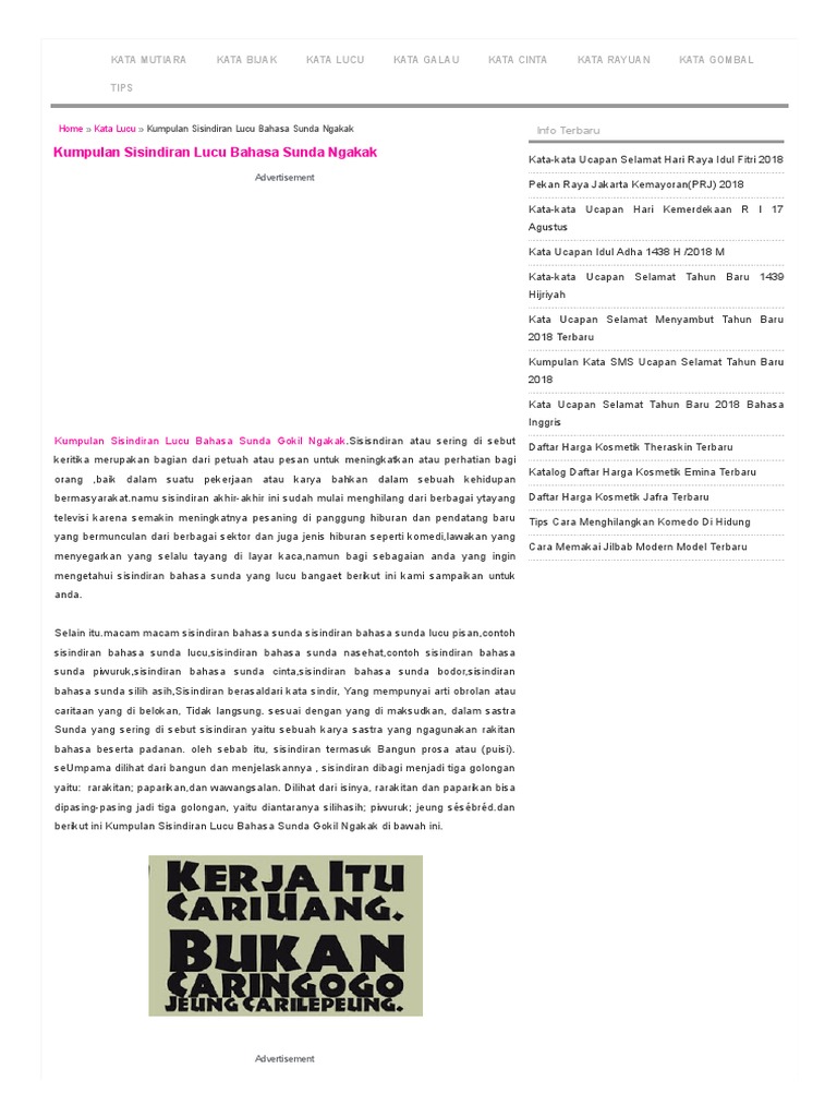 Puisi Ngakak Sunda 1001 Kumpulan Puisi Terbaik