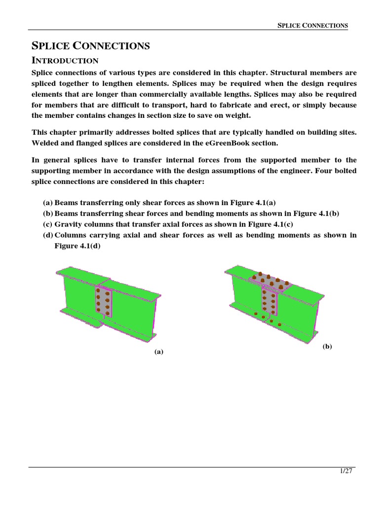 4 Splice Connections Etoolkit Beam Structure Screw