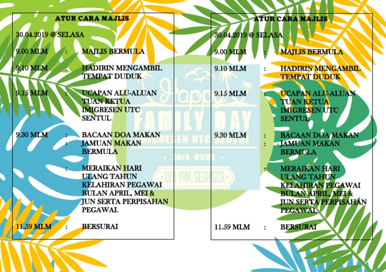 Aturcara Majlis Family Day