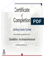 Module Completion Disabilities - An Interprofessional Exercise 2018 Keenan