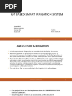 Iot Based Smart Irrigation System: Sreenidhi T Mariya Johnson George Riji Shabeer K Guide: Prof. Sindhu N