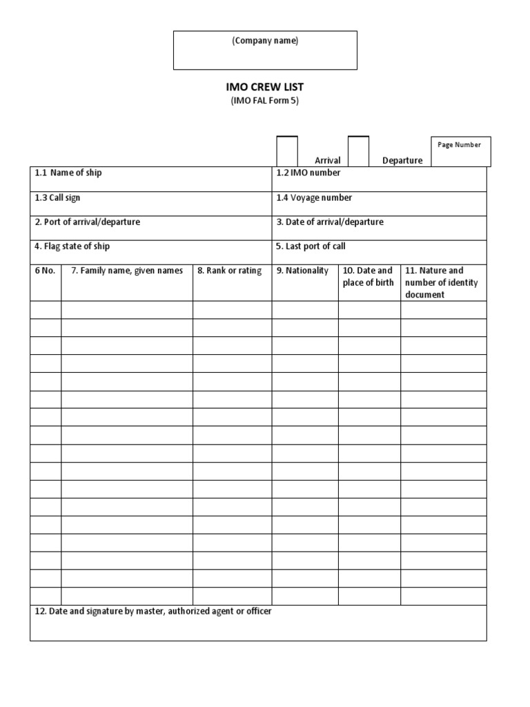 IMO Crew List and Sea Service Certificates | PDF | Tonnage | Ships