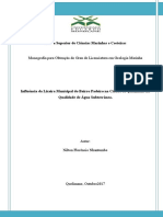 Influência Da Lixeira Na Qualidade de Água Subterrânea.