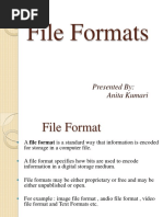 File Formats: Presented By: Anita Kumari