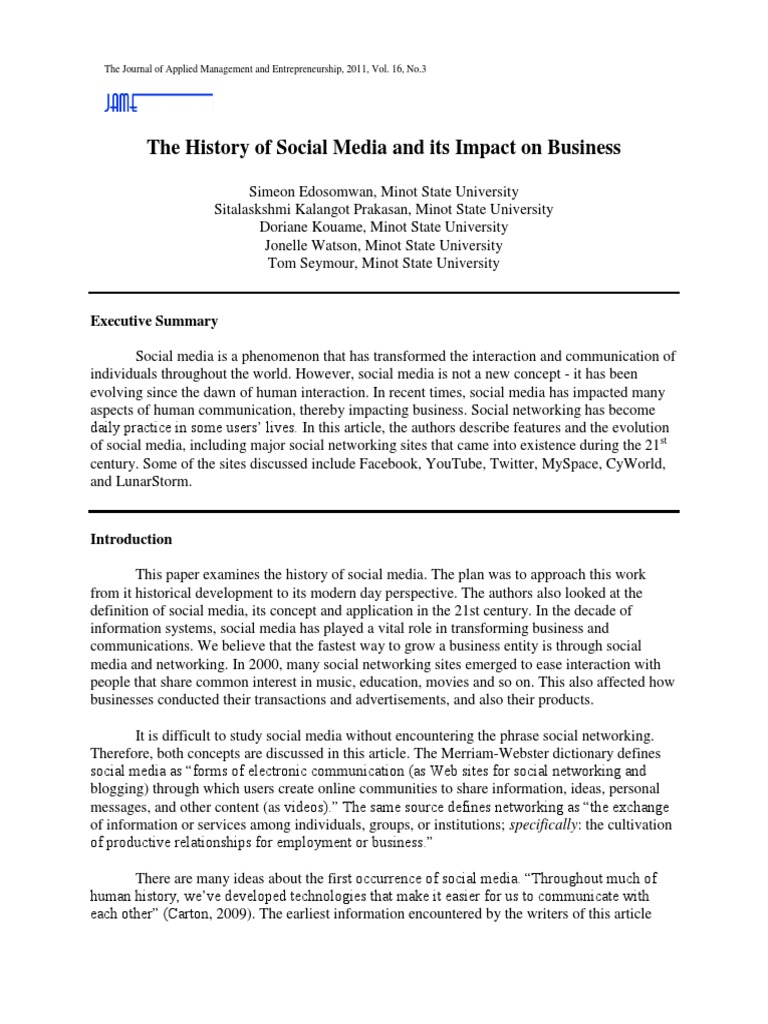 History of Social Media PDF | PDF | Social Media | Popular Culture ...