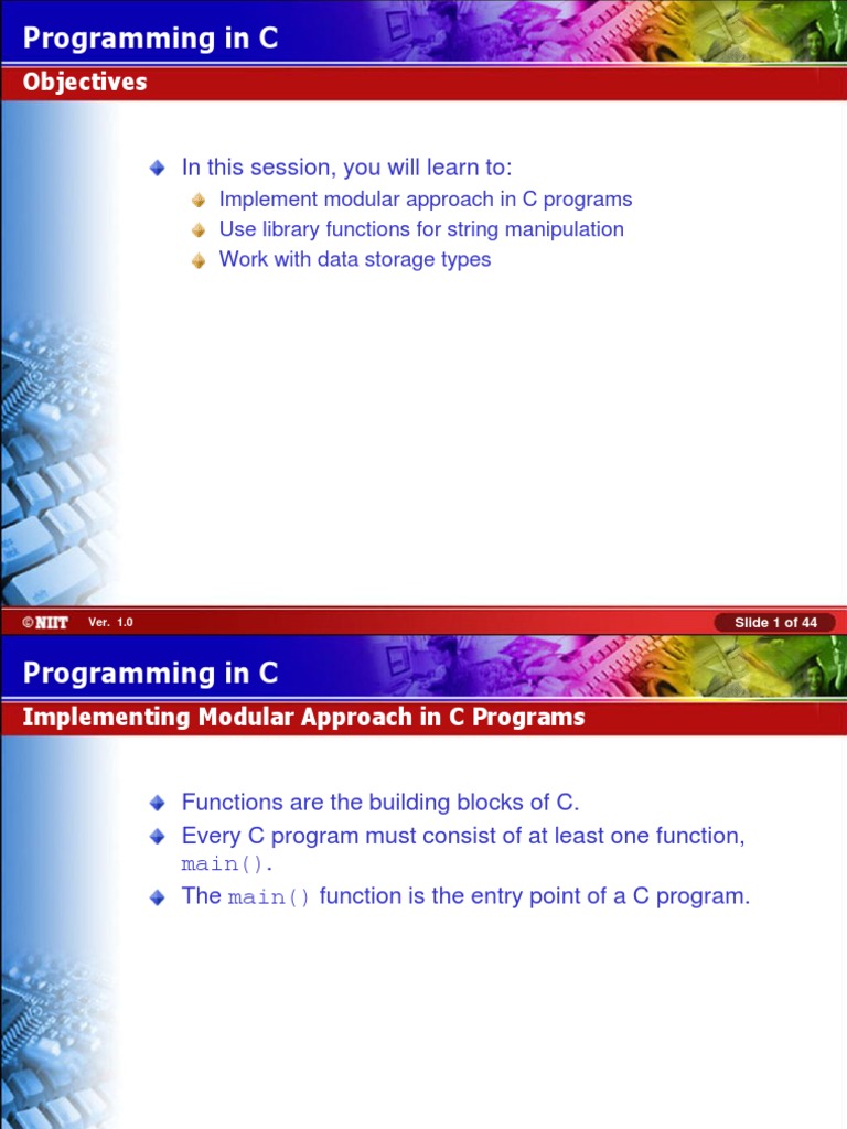 C Programming Session 08 | PDF | C (Programming Language) | Subroutine