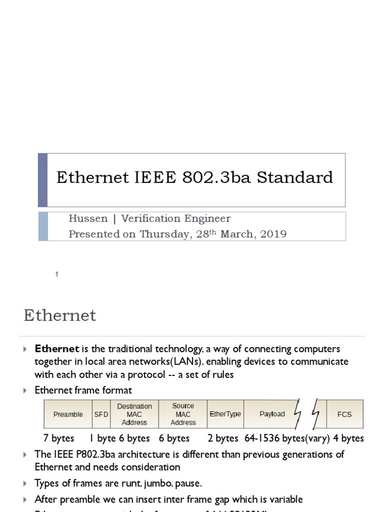 IEEE 802.3ba Standard PDF Communications Protocols