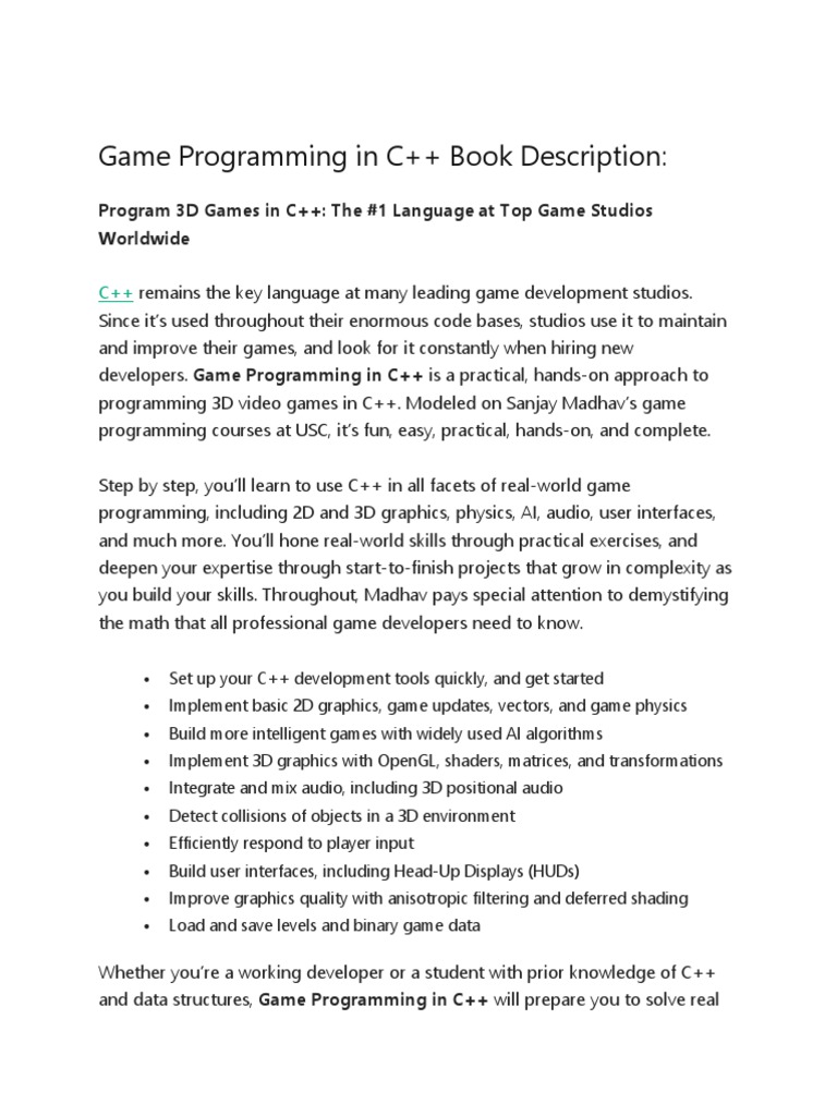 Game Programming in C | PDF