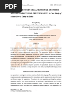 Linkages Between Organisational Dynamics and Organisational Performance A Case Study of A State P