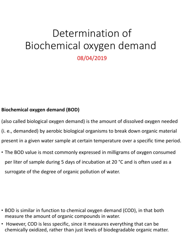 BOD Determination and Test Procedure | PDF | Environmental Science ...