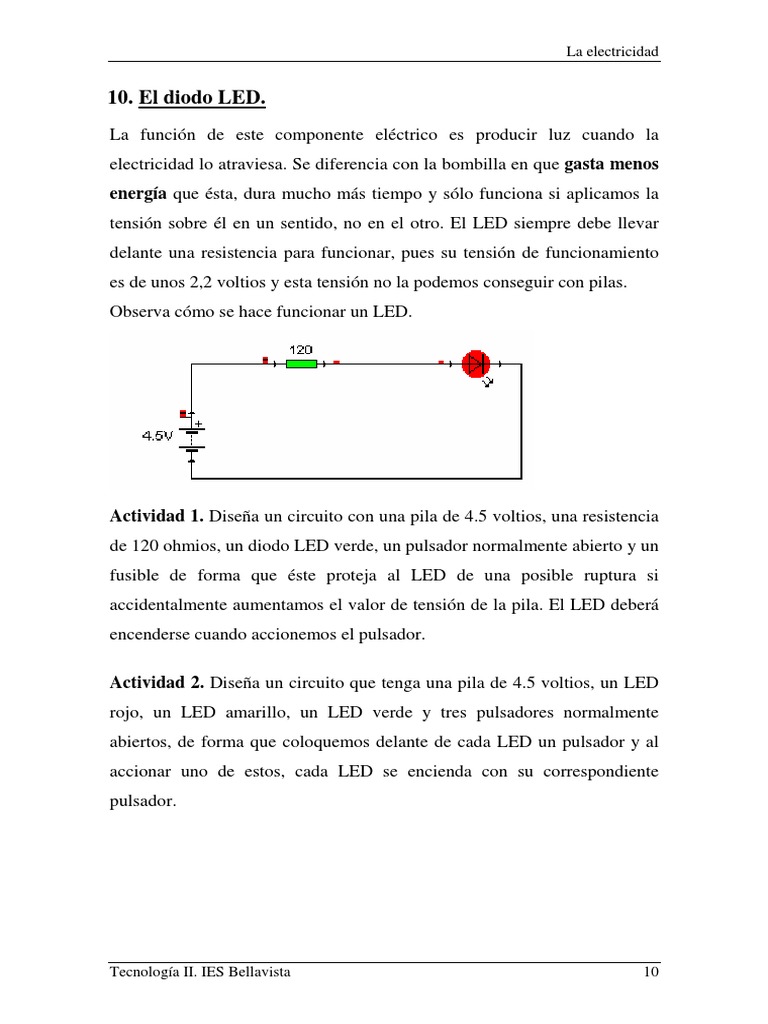 Cómo funcionan los LED y diseño de circuitos básicos con LEDs | PDF