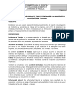 Procedimiento para El Reporte de Incidentes y Accidentes de Trabajo