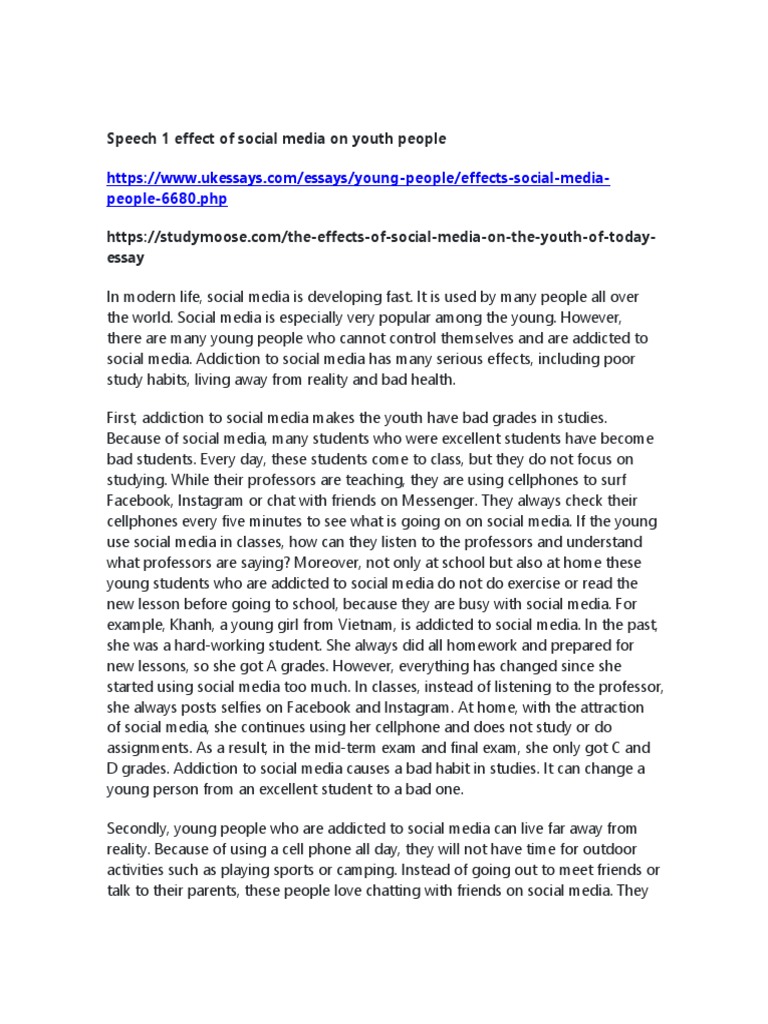 Impact of Social Media on Youth | PDF | Social Media | Popular Culture ...