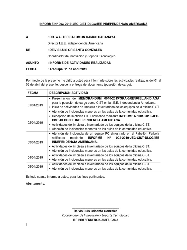 003 2019 Jec Cist DLCG Iee Independencia Americana | PDF