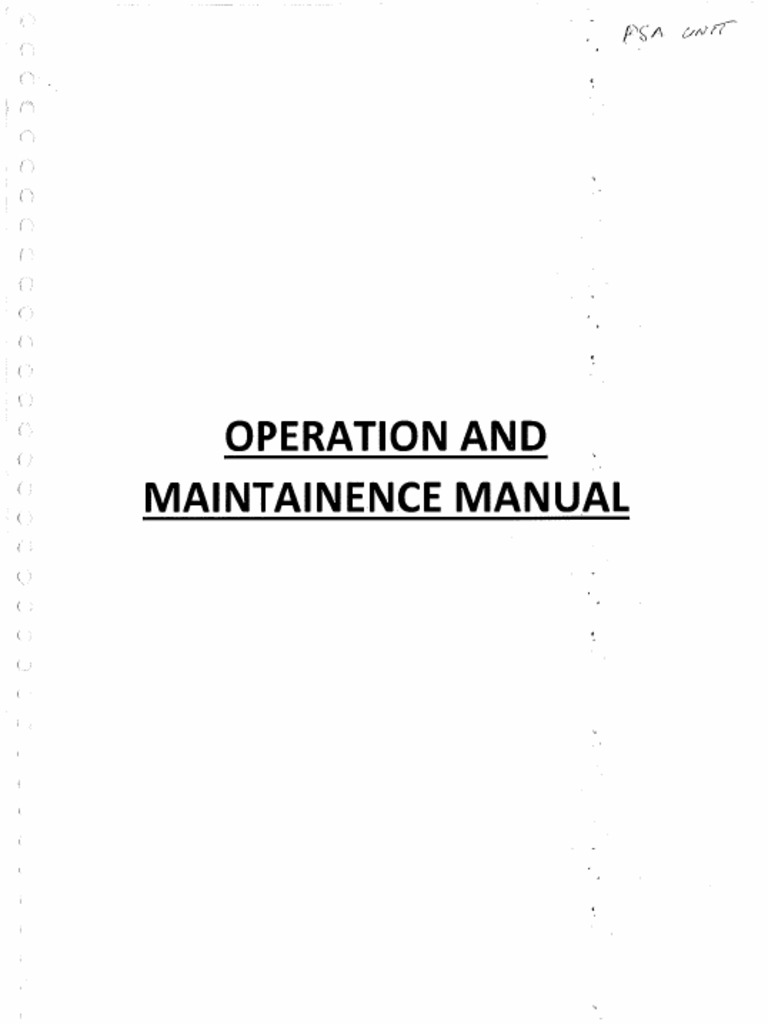 Operation and Maintenance Manual (1) PDF | PDF