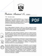 Proyecto de Reglamento de Seguridad en Construcción RM #122-2019-TR