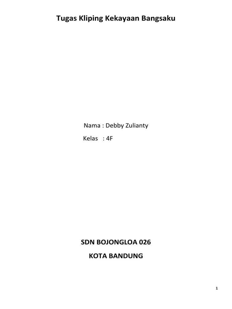 Tugas Kliping Kekayaan Bangsaku PDF