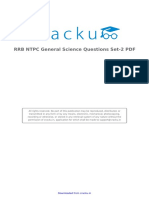 RRB NTPC General Science Questions Set-2 PDF: Downloaded From Cracku - in