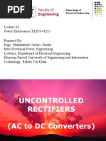 Power Electronics, Uncontrolled Rectifier.