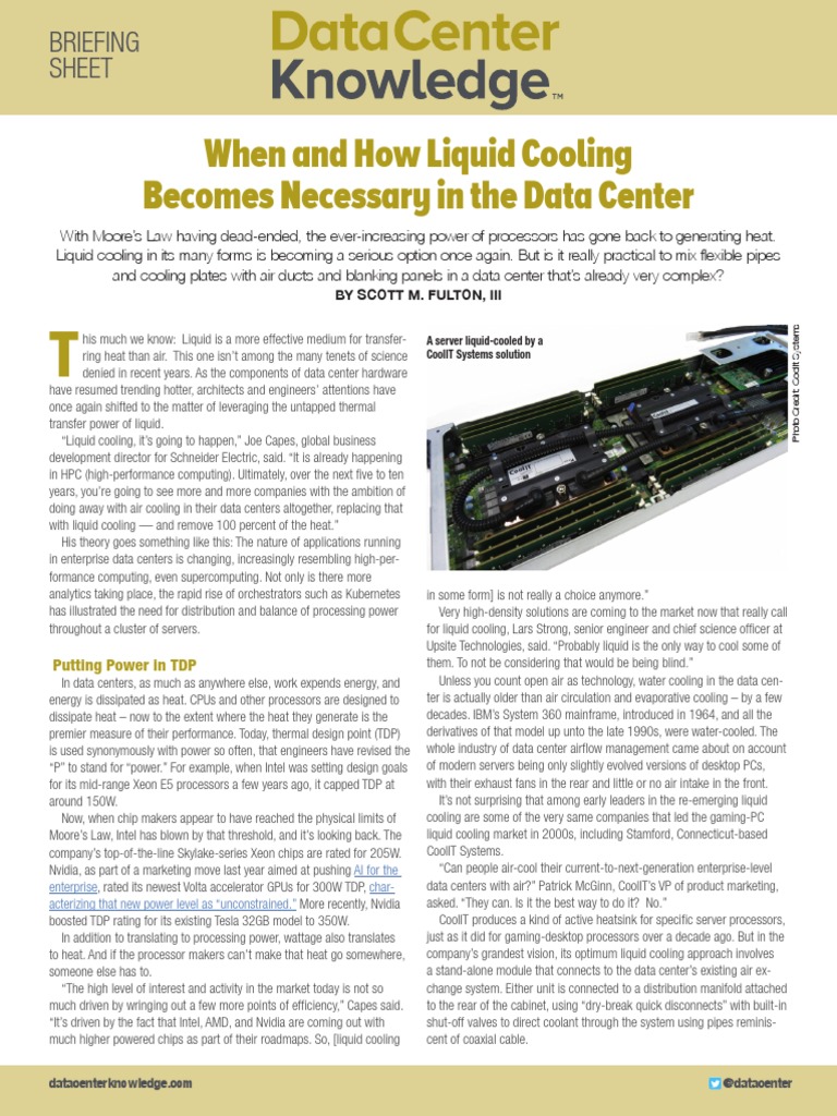 Liquid Cooling in Modern Data Centers | PDF | Data Center | Supercomputer