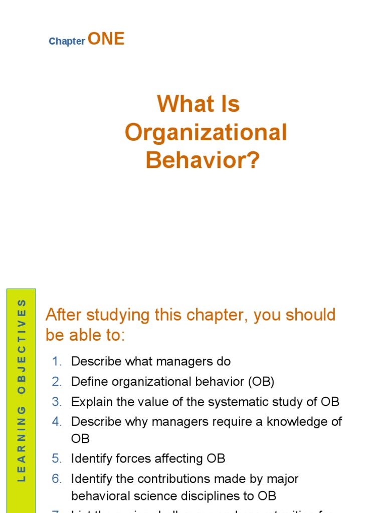 OB1 2010 Ch1 Introduction | PDF | Organizational Behavior | Motivation