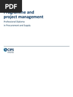 Programme and Project Management: Professional Diploma in Procurement and Supply