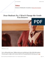 Dear Student: No, I Won't Change The Grade You Deserve - ChronicleVitae