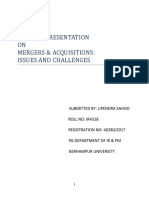 Seminar Presentation ON Mergers & Acquisitions: Issues and Challenges