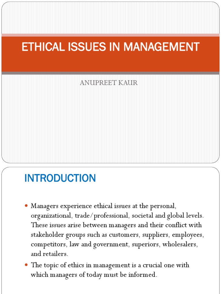 Ethical Issues in Management Practices | PDF | Informed Consent ...