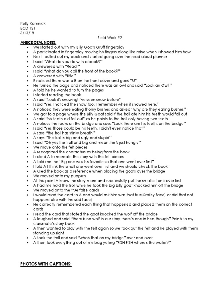 Ecd 131 Field Work Write-Up | PDF | Reading Comprehension | Cognitive ...