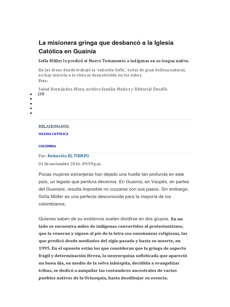 La Misionera | PDF | Misionero | Iglesia Católica