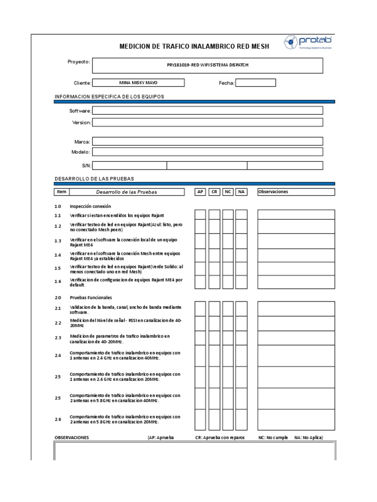 Medición Tráfico Red Mesh Rajant | PDF
