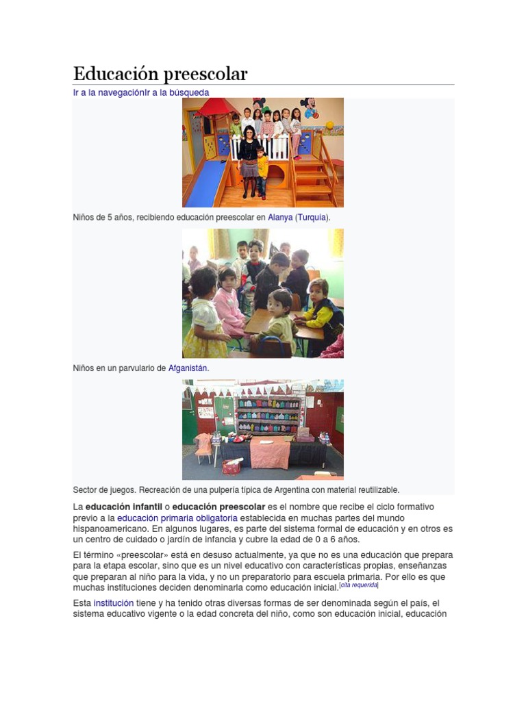 Educación Preescolar | PDF | Educación de la primera infancia ...