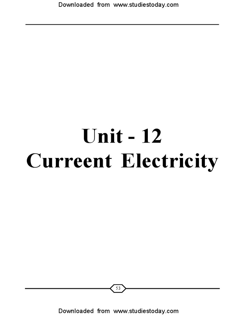 Class 12 Current Electricity Notes | PDF | Series And Parallel Circuits ...