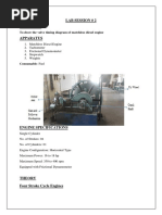 Lab Session # 2 Objective: To Draw The Valve Timing Diagram of Matchless Diesel Engine