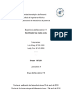 Rectificador de media onda en laboratorio de electrónica de potencia