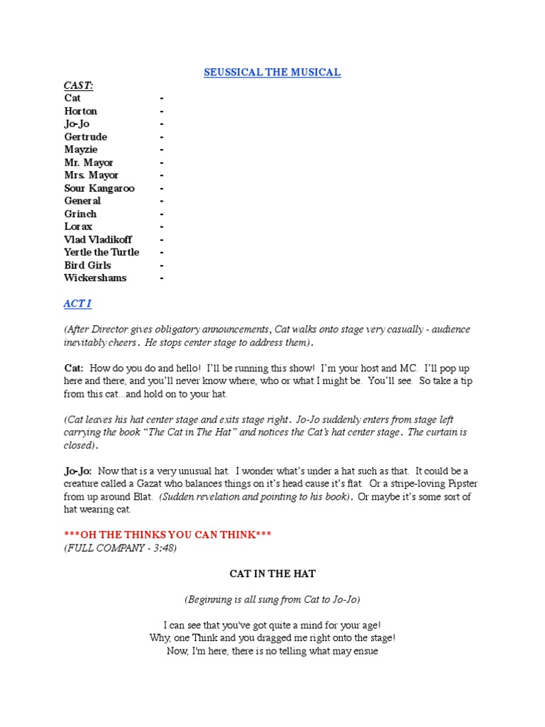 Seussical Script 1 | PDF | Nature