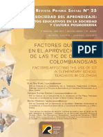 Factores que inciden en el aprovechamiento de las TIC de docentes colombianos/as