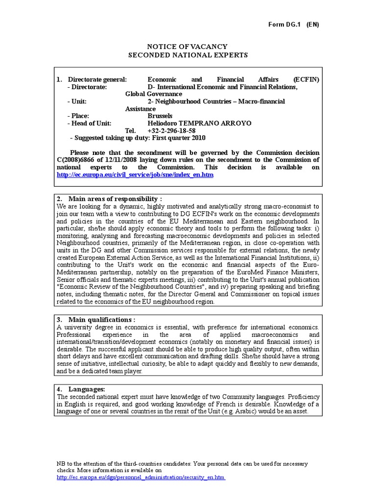 Seconded National Experts As Of 01.01 – VXYCZ