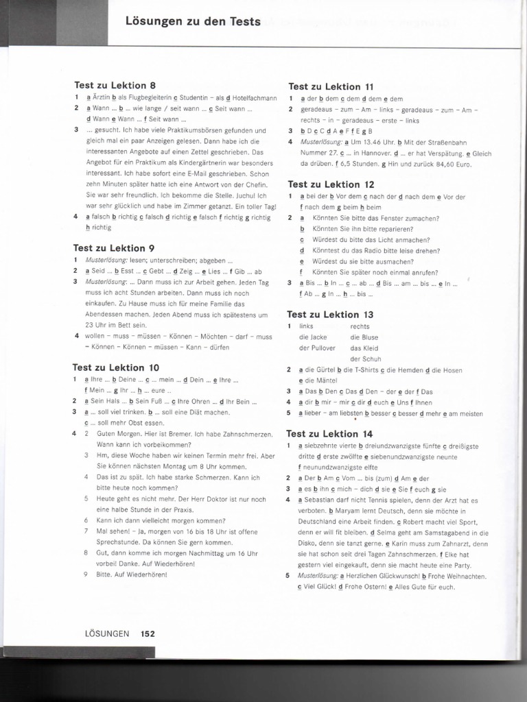 Schritte International 2 Test Zu Lektion 10