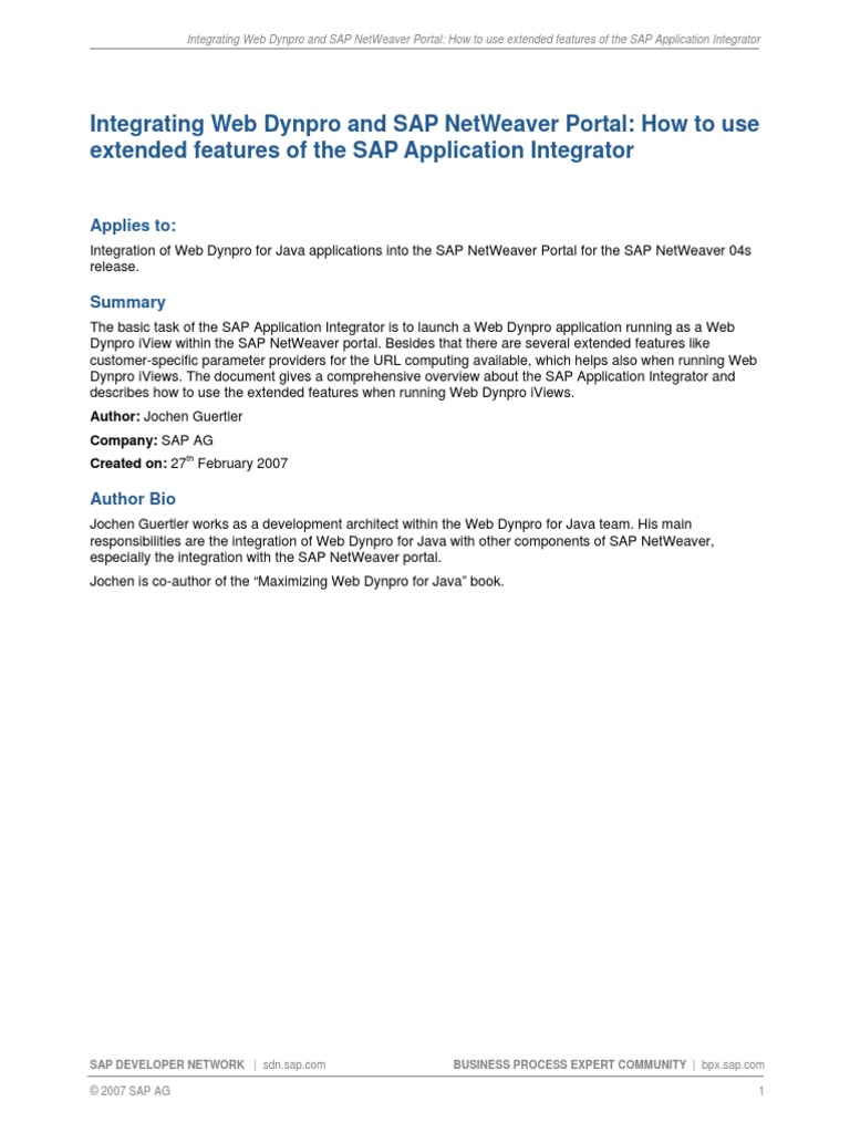 HowTo Use Extended Features of The SAP Application Integrator PDF | PDF ...