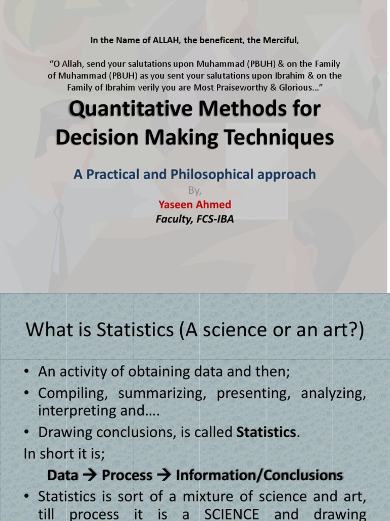 Quantitative Methods - QMDM-2017 PDF | PDF | Arithmetic Mean ...