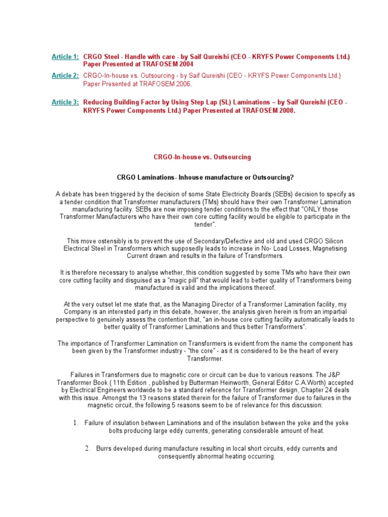 CRGOInhouse vs. Outsourcing by Saif Qureishi (CEO KRYFS Power