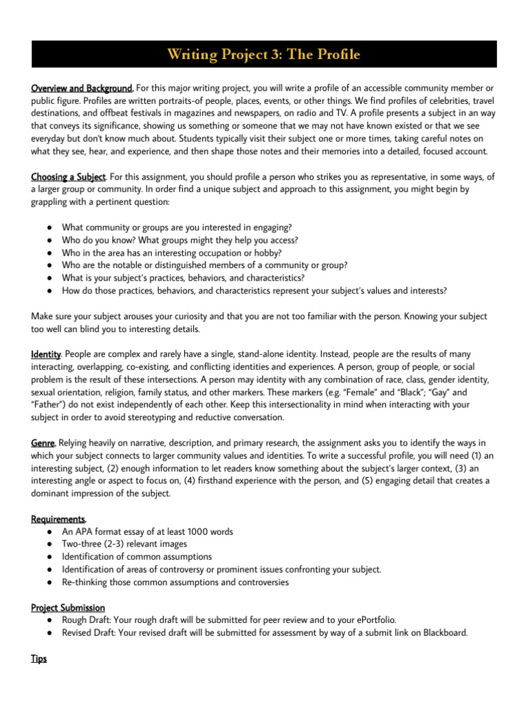 Writing a Community Profile Essay | PDF | Intersectionality | Identity ...