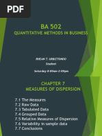 Quantitative Methods in Business: Rhean T. Urbiztondo Student Saturday 8:00am-2:00pm