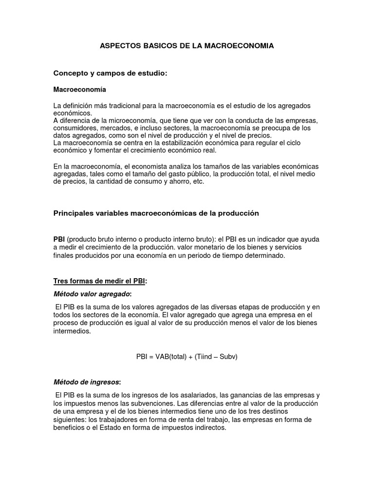 Macro | PDF | Producto Interno Bruto | Macroeconómica