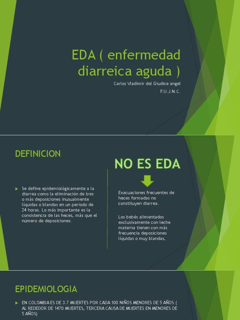 Síntomas y manejo de EDA en niños | PDF | Diarrea | Deshidración