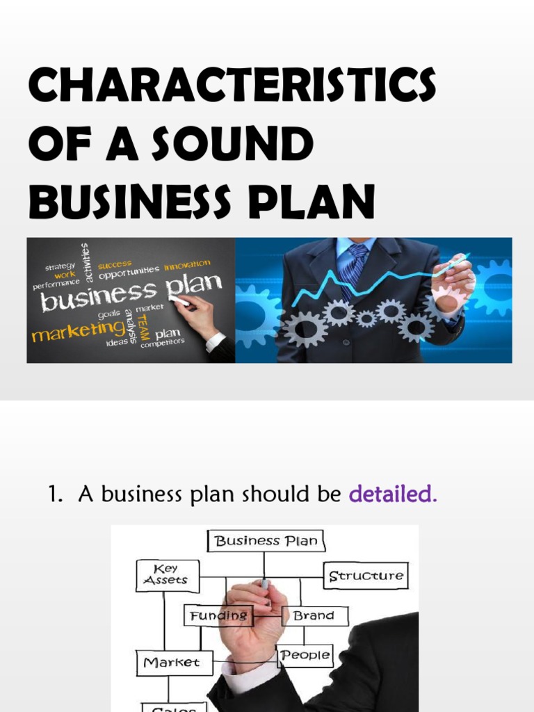 different characteristics of sound business plan